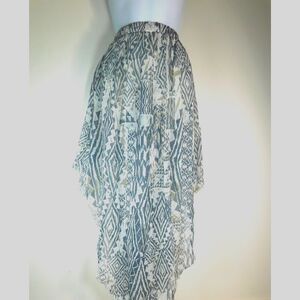 Billabong Flowy Hi Lo Dress or Skirt Tribal Print Size M Lined Gauzy Fairy
